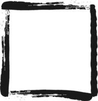 Thick black brush strokes create a square border on a white background, adding artistic flair to any project with a grunge feel vector