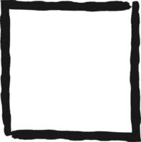 Thick, black, hand drawn brushstrokes create a square border, framing a clean, white space, offering a simple yet striking design element vector