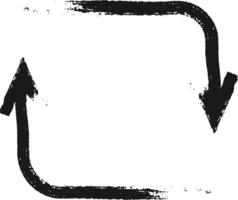 Opposing arrows form a rectangle. Symbolizing an ongoing process. Highlighting continuity and circularity. Hand drawn sketch captures flow and direction. Emphasizing seamless connection between forces vector