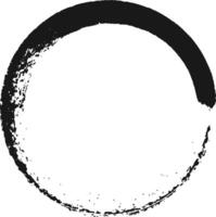 Hand drawn black enso zen circle is creating a beautiful and powerful symbol of enlightenment, strength, elegance, the universe, and mu - void - vector