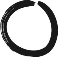 Black brushstrokes forming an enso zen circle symbolizing enlightenment, strength, elegance, the universe, and the void, expressing a moment when the mind is free to let the body create vector