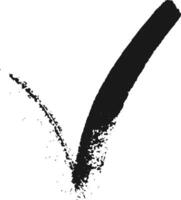 Bold black check mark on a white background symbolizes approval, agreement, and achievement, confirming correctness and acceptance vector
