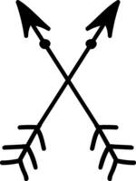 Two hand drawn arrows intersect, symbolizing opposition or decision making in black and white. Capture the essence of opposing forces in a moment of choice or challenge vector