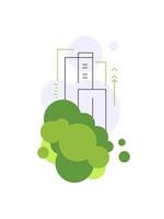Multi-storey building. Urbanistic project. Construction and architecture. Green city vector