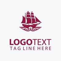 Beyond the Waves Sail Ship Logo vector