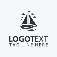 Winds Path Sail Ship Logo vector