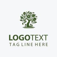 Tranquil Grove Path tree garden logo vector