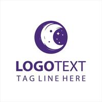 Celestial Circle Moon Logo vector