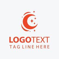 Starfall Crescent Moon Logo vector