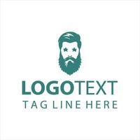 Beard Legend guy logo vector