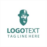 Timeless Beards guy logo vector