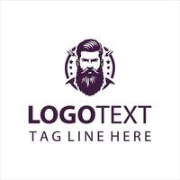 Bearded Kings guy logo vector