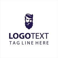 Beard Craftsman guy logo vector