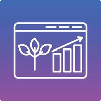 A line icon of a plant growing on a graph vector