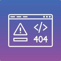 A computer screen with the word 404 and a warning vector