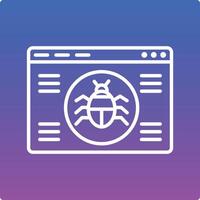 A bug on a computer screen with a purple background vector