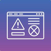 A computer screen with a warning icon vector