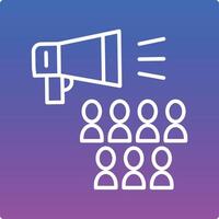 A megaphone is pointing at a crowd of people vector