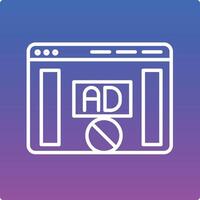 An ad on a computer screen with a blue background vector