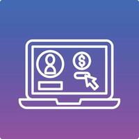 A laptop with a dollar sign and a mouse pointing at it vector