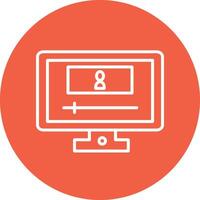 A computer monitor with a keyboard and mouse icon vector