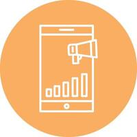 A phone with a megaphone and a bar chart on it vector