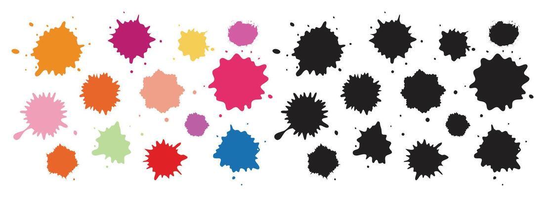 Colorful ink splatters