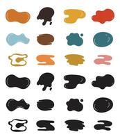 Colorful paint splatters set of icons vector