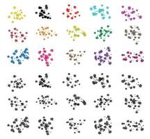 A set of colored dots on a white background vector