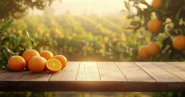 A table with oranges on it photo