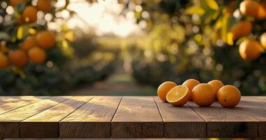 A table with oranges on it photo