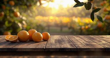 A table with oranges on it photo