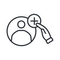 add friend icon. .Editable stroke.linear style sign for use web design,logo.Symbol illustration. vector