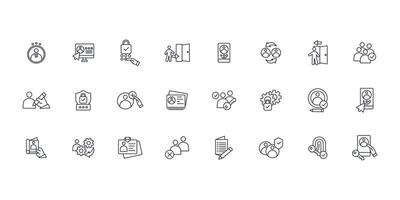 User account icon set..Editable stroke.linear style sign for use web design,logo.Symbol illustration. vector