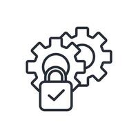privacy setting icon. .Editable stroke.linear style sign for use web design,logo.Symbol illustration. vector