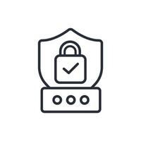 two factor authenticationicon. .Editable stroke.linear style sign for use web design,logo.Symbol illustration. vector