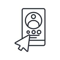 social profile icon. .Editable stroke.linear style sign for use web design,logo.Symbol illustration. vector