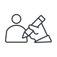 edit profile icon. .Editable stroke.linear style sign for use web design,logo.Symbol illustration. vector