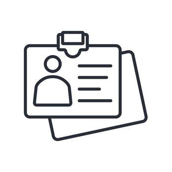 credentials icon. .Editable stroke.linear style sign for use web design,logo.Symbol illustration. vector