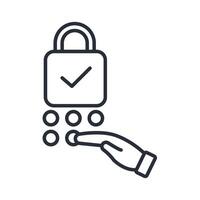 password icon. .Editable stroke.linear style sign for use web design,logo.Symbol illustration. vector