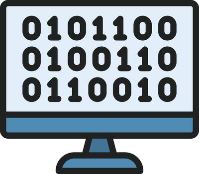 Binary Code icon image. Suitable for mobile apps, web apps and print media. vector