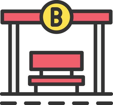 Bus Stop icon image. Suitable for mobile apps, web apps and print media. vector