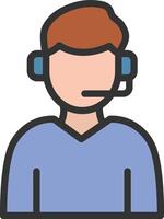 Call Center Agent icon image. Suitable for mobile apps, web apps and print media. vector