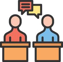 Debate icon image. Suitable for mobile apps, web apps and print media. vector