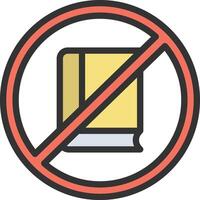 Illegal Book icon image. Suitable for mobile apps, web apps and print media. vector