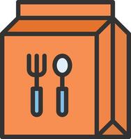 Lunch Bag icon image. Suitable for mobile apps, web apps and print media. vector