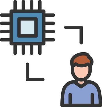 Machine to Person icon image. Suitable for mobile apps, web apps and print media. vector