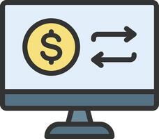 Online Transactions icon image. Suitable for mobile apps, web apps and print media. vector