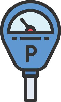 Parking Meter icon image. Suitable for mobile apps, web apps and print media.