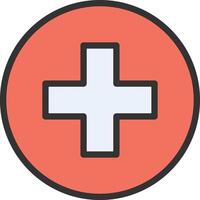 Red Cross icon image. Suitable for mobile apps, web apps and print media. vector